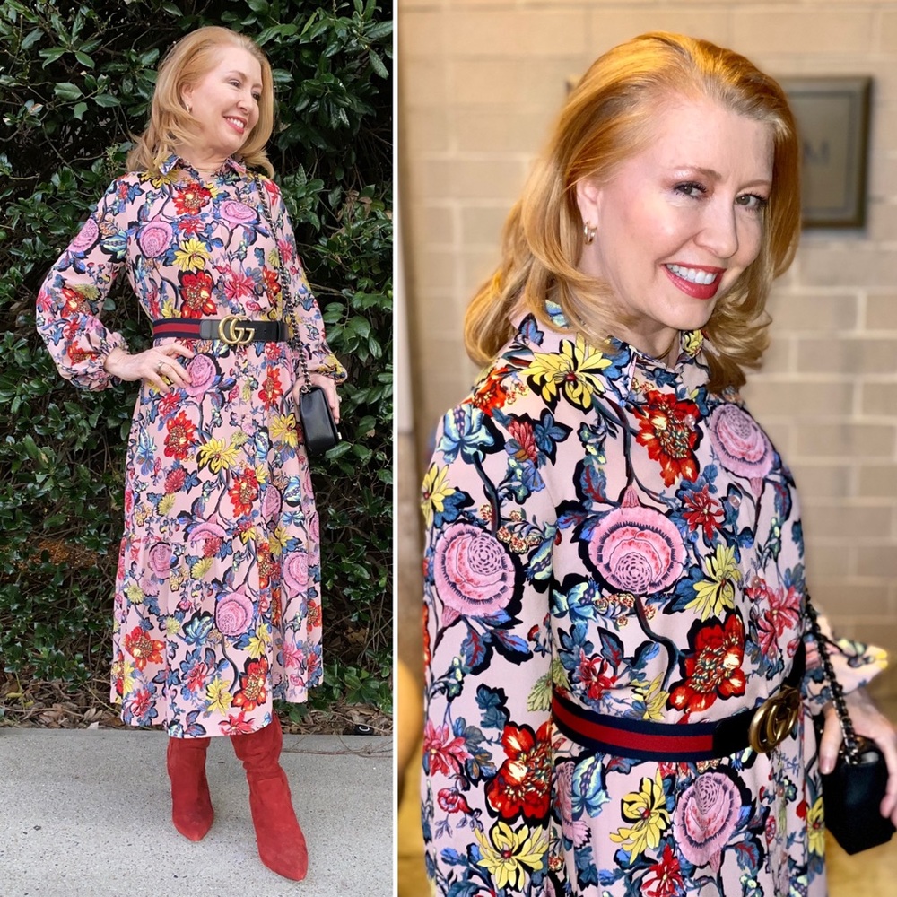 NORDSTROM Paisley & floral print midi length dress-LIKE NEW!